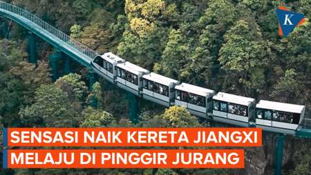 Sensasi Naik Kereta di Jiangxi China, Di Pinggir Jurang Ketinggian 1.000 Meter