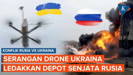 Serangan Drone Ukraina Ledakkan Gudang Senjata Berisi Rudal Milik Pertahanan…