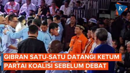 Momen Gibran Sambangi Ketua Umum Partai Koalisi dan Pendukung Sebelum Debat