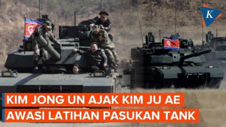 Kim Jong Un Ajak Anaknya Awasi Latihan Militer Pasukan Tank Korut