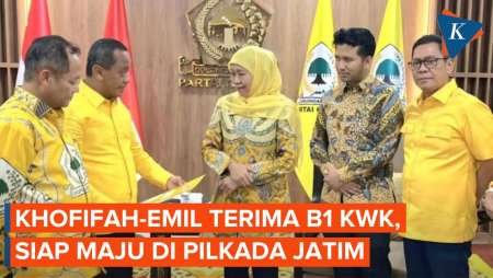 Khofifah-Emil Terima B1 KWK dari Golkar