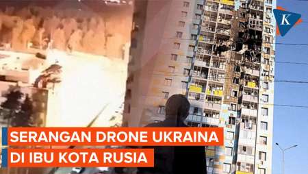 Detik-detik Drone Ukraina Hantam Bangunan di Ibu Kota Rusia