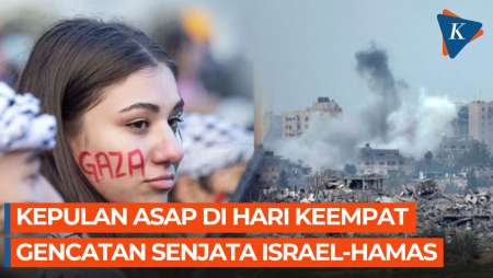 Asap Mengepul Saat Israel dan Hamas Gencatan Senjata Hari Keempat