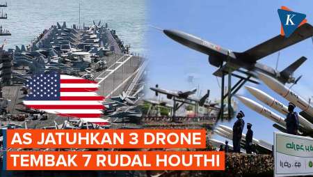 AS Jatuhkan 3 Drone dan Serang Rudal Anti-Kapal Milik Houthi