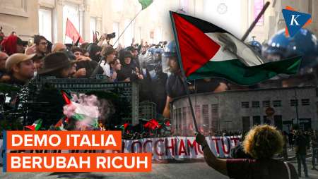 Demo Pro-Palestina di Italia Ricuh, Massa Bentrok dengan Polisi, Pelabuhan Diblokir