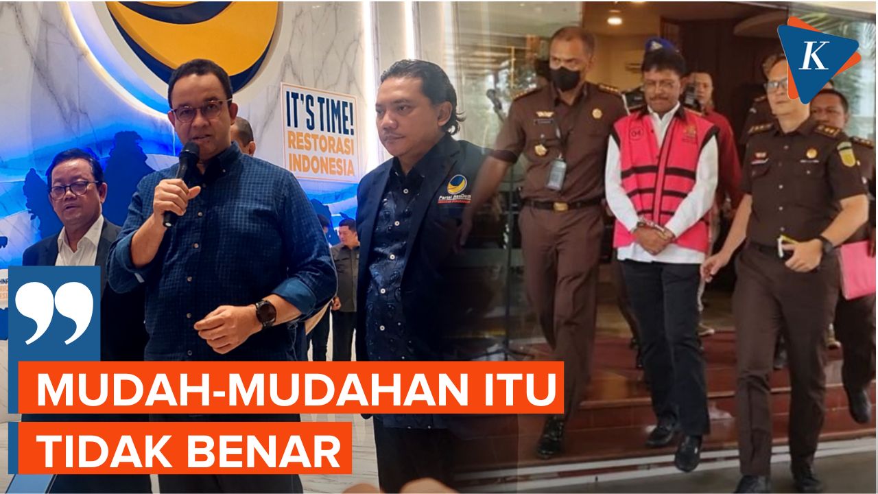 Respons Anies soal Dugaan Penjegalan Capres Lewat Kasus Johnny G Plate