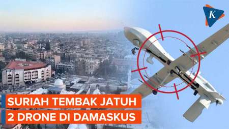 Suriah Tembak Jatuh 2 Drone di Damaskus, Pasukan Bersenjata Siaga di Jalan