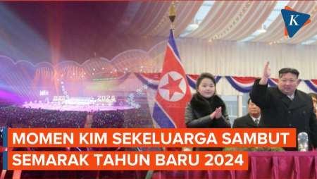 Potret Kim Jong Un Rayakan Tahun Baru Bersama Anak dan Istri