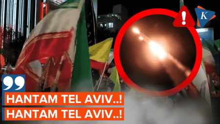 Momen Warga Iran "Berpesta" Saksikan Rudal Teheran Melesat Ke Israel