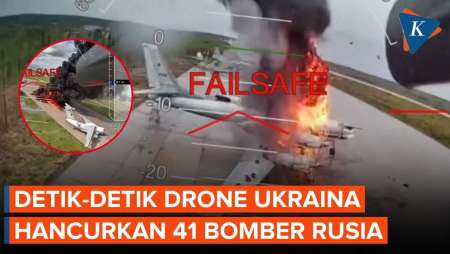 Detik-detik Drone Ukraina Menyusup ke Pangkalan Rusia, Hancurkan 41 Pesawat Pengebom
