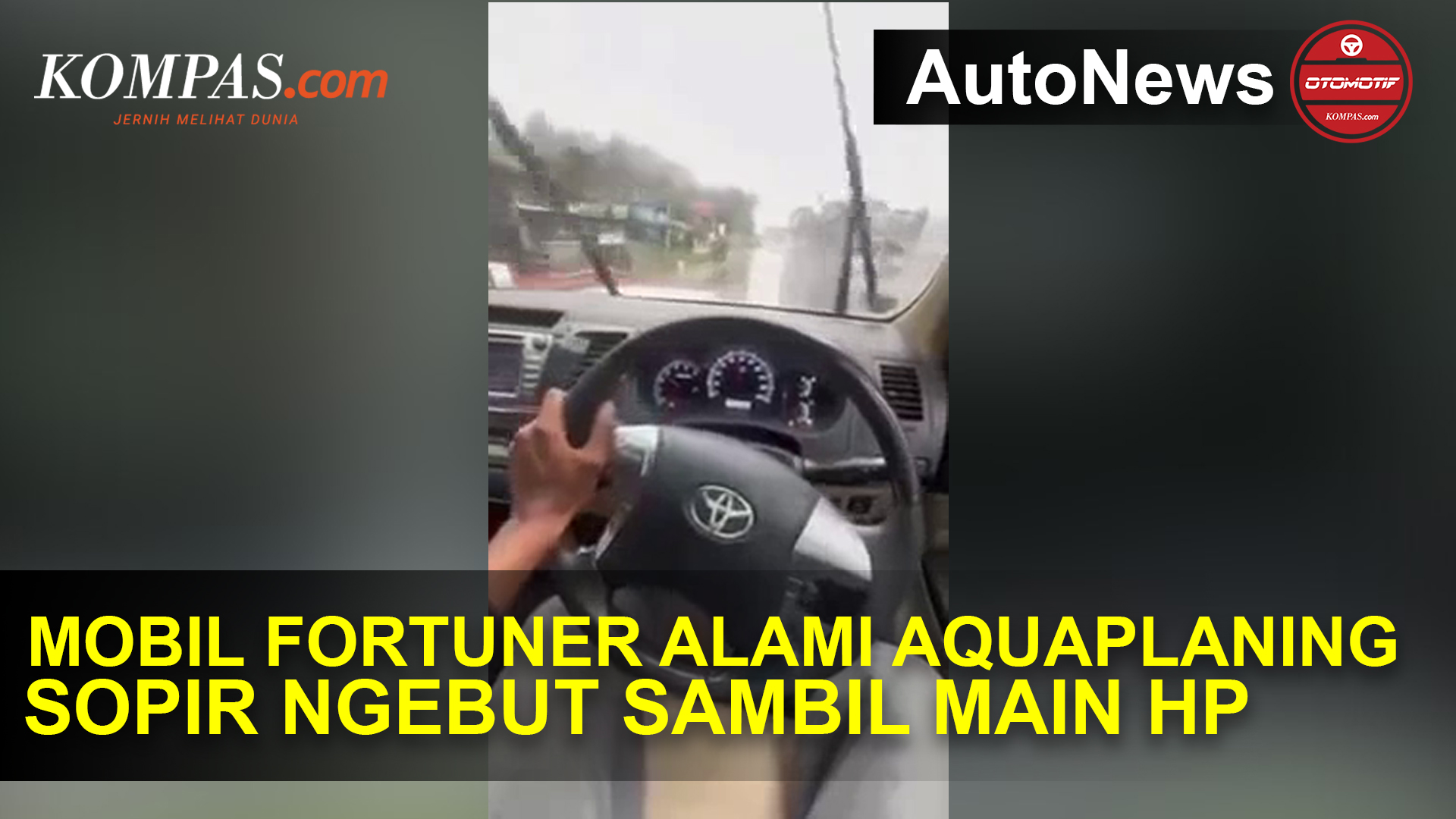 Video Mobil Fortuner Alami Aquaplaning, Sopir Ngebut Sambil Main HP