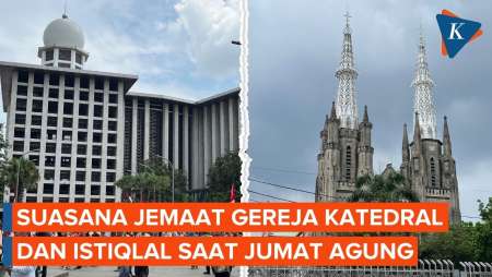 Momen Muslim dan Katolik Ibadah Berdampingan di Istiqlal-Katedral Saat Jumat Agung