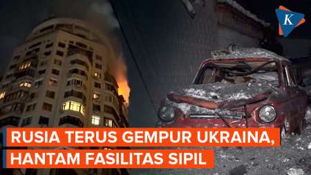 Serangan Rusia Hantam Fasilitas Sipil Ukraina, Gedung Pencakar Langit Terbakar