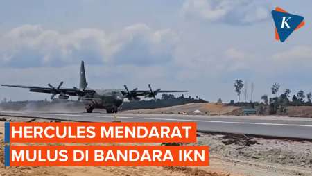 Hercules Mendarat Mulus di Bandara IKN