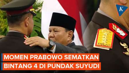 Detik-detik Prabowo Sematkan Bintang 4 Ke Pundak Kapolri Baru Suyudi