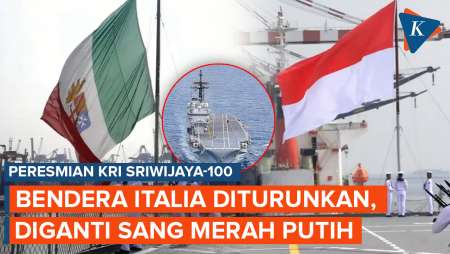 Kapal Induk Garibaldi Resmi Jadi KRI Sriwijaya-100, Bendera Italia Diganti Sang Merah Putih