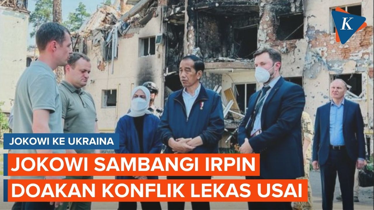 Presiden Jokowi Kunjungi Reruntuhan Apartemen di Kota Irpin Ukraina