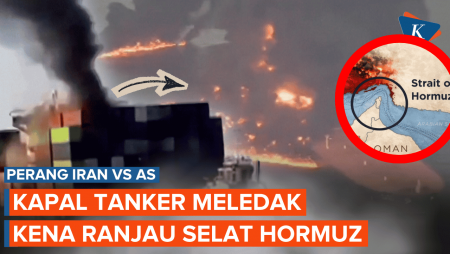 Kapal Tanker Minyak Meledak Kena Ranjau Selat Hormuz Setelah Lewat Rute Ilegal