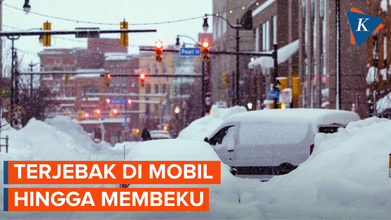 Badai Salju AS, Banyak Warga Terjebak di Mobil