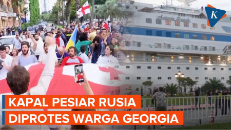 Kapal Pesiar Rusia Sandar di Georgia, Dilempari Telur dan Diminta Segera Pergi