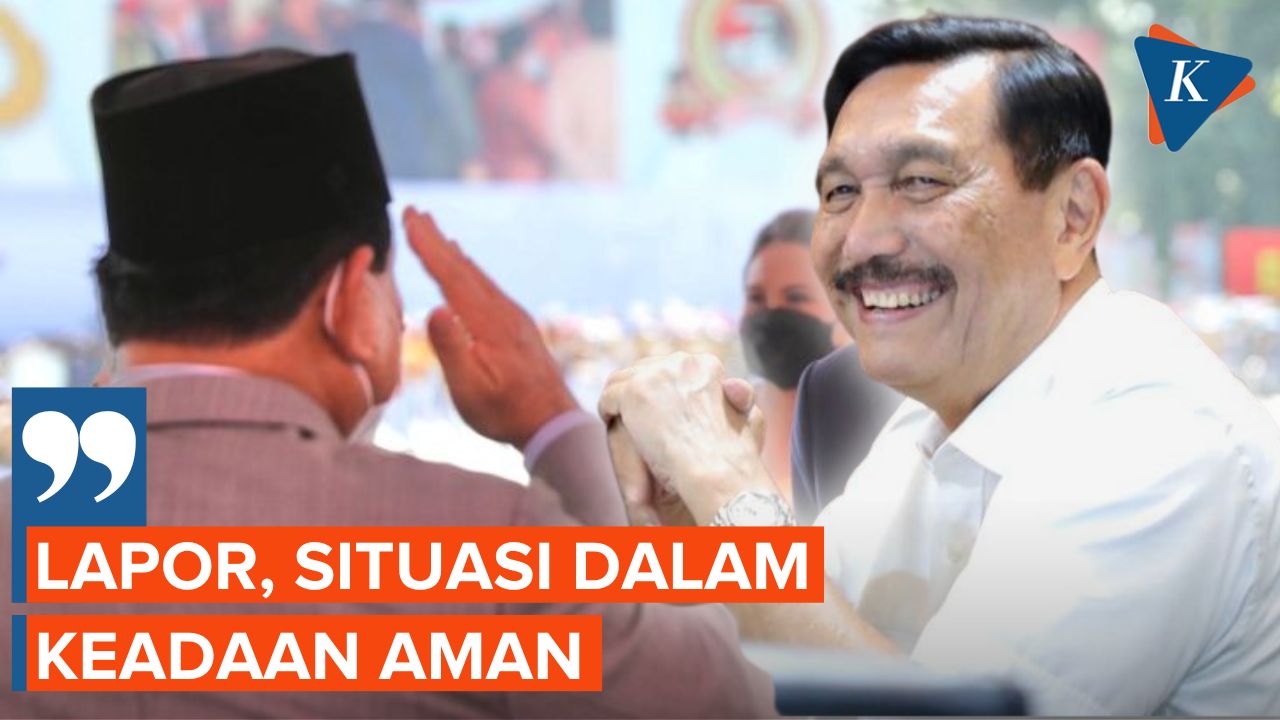 Momen Lucu Kelakar Prabowo di Depan Luhut, Lapor Komandan Situasi dalam Keadaan Aman!