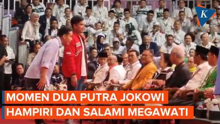 Kala Megawati Soekarnoputri Dihampiri oleh Dua Putra Presiden Jokowi