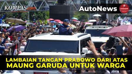 Momen Prabowo Naik Maung Garuda Sambut Warga Usai Pelantikan