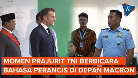 Momen Perwira TNI Unjuk Kebolehan Berbahasa Perancis di Hadapan Macron