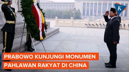 Momen Prabowo Kunjungi Monumen Pahlawan Rakyat di China, Indonesia Raya Berkumandang