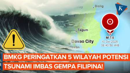BMKG Peringatkan 5 Wilayah Indonesia Berpotensi Tsunami Imbas Gempa Filipina