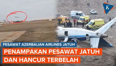 Penampakan Pesawat Azerbaijan Jatuh di Kazakhstan, Menukik Tajam Hantam Tanah