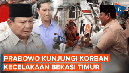 Momen Prabowo Kunjungi Korban Kecelakaan KRL VS Argo Bromo di Bekasi Timur