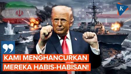 Trump Ungkap Detik-detik Baku Tembak Kapal AS Vs Pasukan Iran di Selat Hormuz