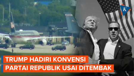 Momen Donald Trump Hadiri Konvensi Partai Republik Usai Ditembak