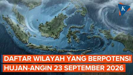 BMKG Peringatkan Potensi Hujan Lebat Dan Angin Kencang 23 September 2026, Ini Wilayahnya
