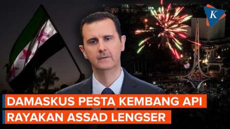 Bikin Pesta Kembang Api, Damaskus Rayakan Lengsernya Bashar Al Assad 