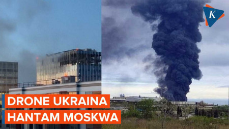 Drone Ukraina 'Hantam' Gedung di Moskwa