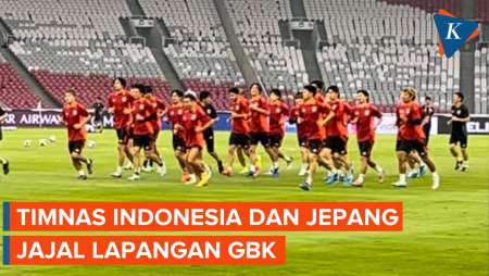 Momen Timnas Indonesia dan Jepang Jajal Lapangan GBK Jelang Laga Kualifikasi Piala Dunia