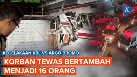 Korban Tewas KRL Vs Argo Bromo Bertambah, Total Jadi 16 Orang