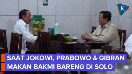 Momen Prabowo, Jokowi, Gibran Habiskan Malam di Warung Bakmi Jowo