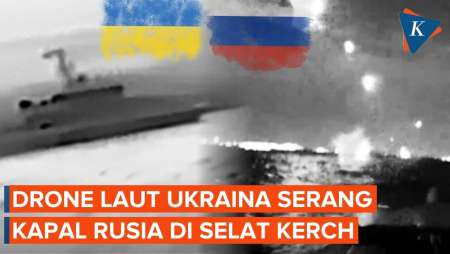 Detik-detik Drone Laut Ukraina Serang Kapal Rusia