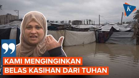 Kamp Gaza Diterpa Badai Byron, Pengungsi Ingin Belas Kasih Tuhan