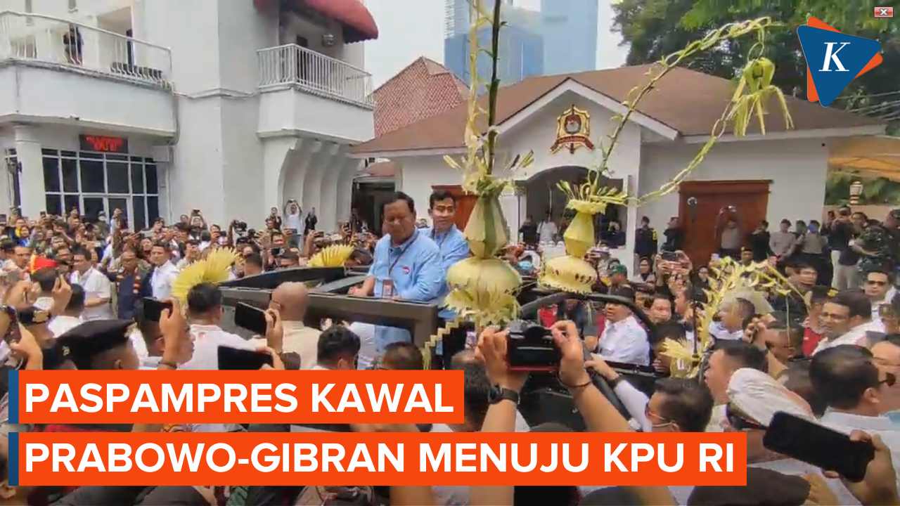 Momen Paspampres Kawal Ketat Prabowo-Gibran ke Gerbang Ruang Tunggu KPU