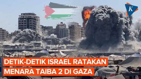 Momen Israel Ratakan Gedung Pencakar Langit Taiba 2 di Gaza