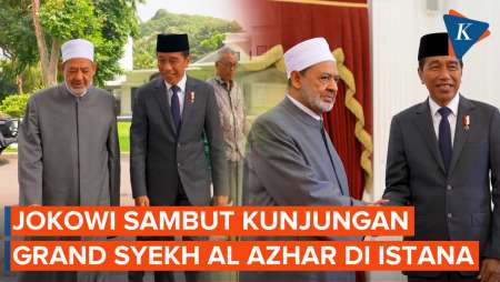 Momen Jokowi Sambut Kunjungan Grand Syekh Al Azhar di Istana Merdeka