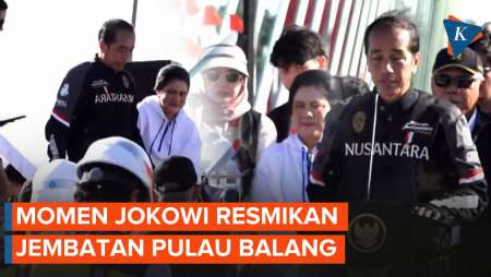 [FULL] Momen Jokowi Resmikan Jembatan Pulau Balang IKN, Pakai Jaket 