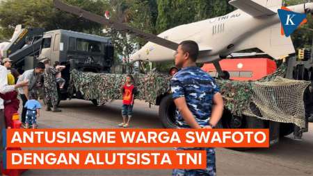 Suasana Monas Jelang Dimulainya HUT TNI, Warga Kerubungi Alutsista