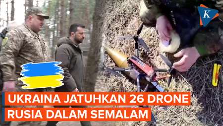 Ukraina Tembak Jatuh 26 Drone Rusia dalam Semalam