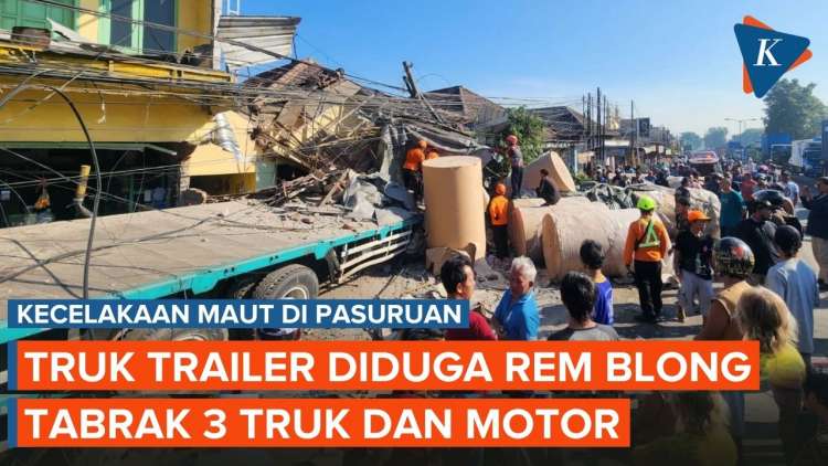 Kecelakaan Pasuruan: Trailer Tabrak 3 Truk dan Motor, 4 Tewas di Lokasi