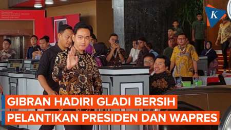 Momen Gibran Hadiri Gladi Bersih Pelantikan Presiden dan Wapres Terpilih di MPR